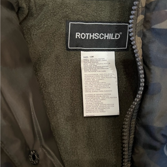 Baby Boys Camo Print Pram Faux Fur Hooded Snowsuit - Picture 4 of 4